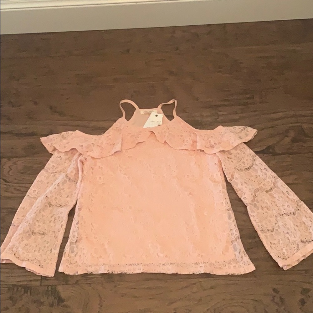 Ultra Flirt Lace Cold-Shoulder Top